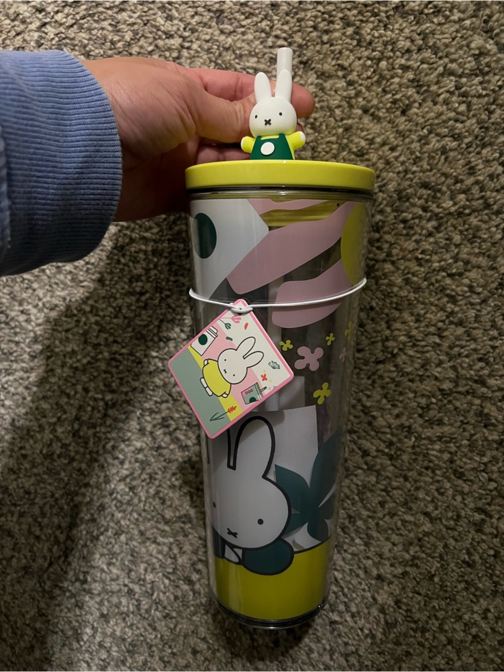 Starbucks Bunny Character Tumbler with Lime & Pink Accents